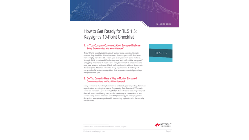 How to Get Ready for TLS 1.3: Keysight’s 10-Point Checklist